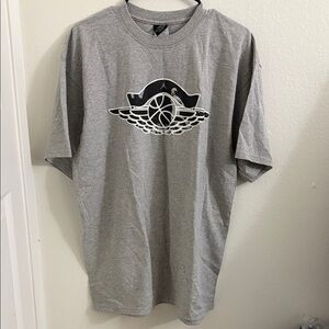 Jordan Gray Short Sleeve Tee with Iconic Logo